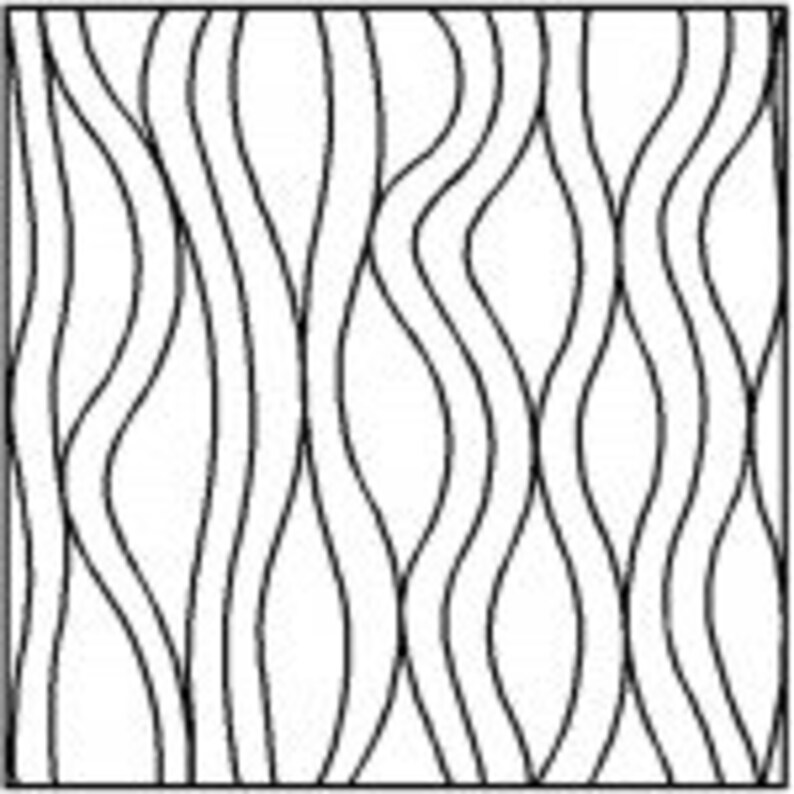 Quilting Stencil FLOWING LINES Block 10 Inch Design Etsy