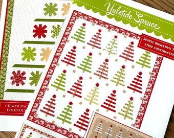 Holiday Quilt Patterns Choice of Starry Pines & Yuletide Spruce festive quilt to sew, Fig Tree by Joanna Figueroa Christmas quilt  fast ship