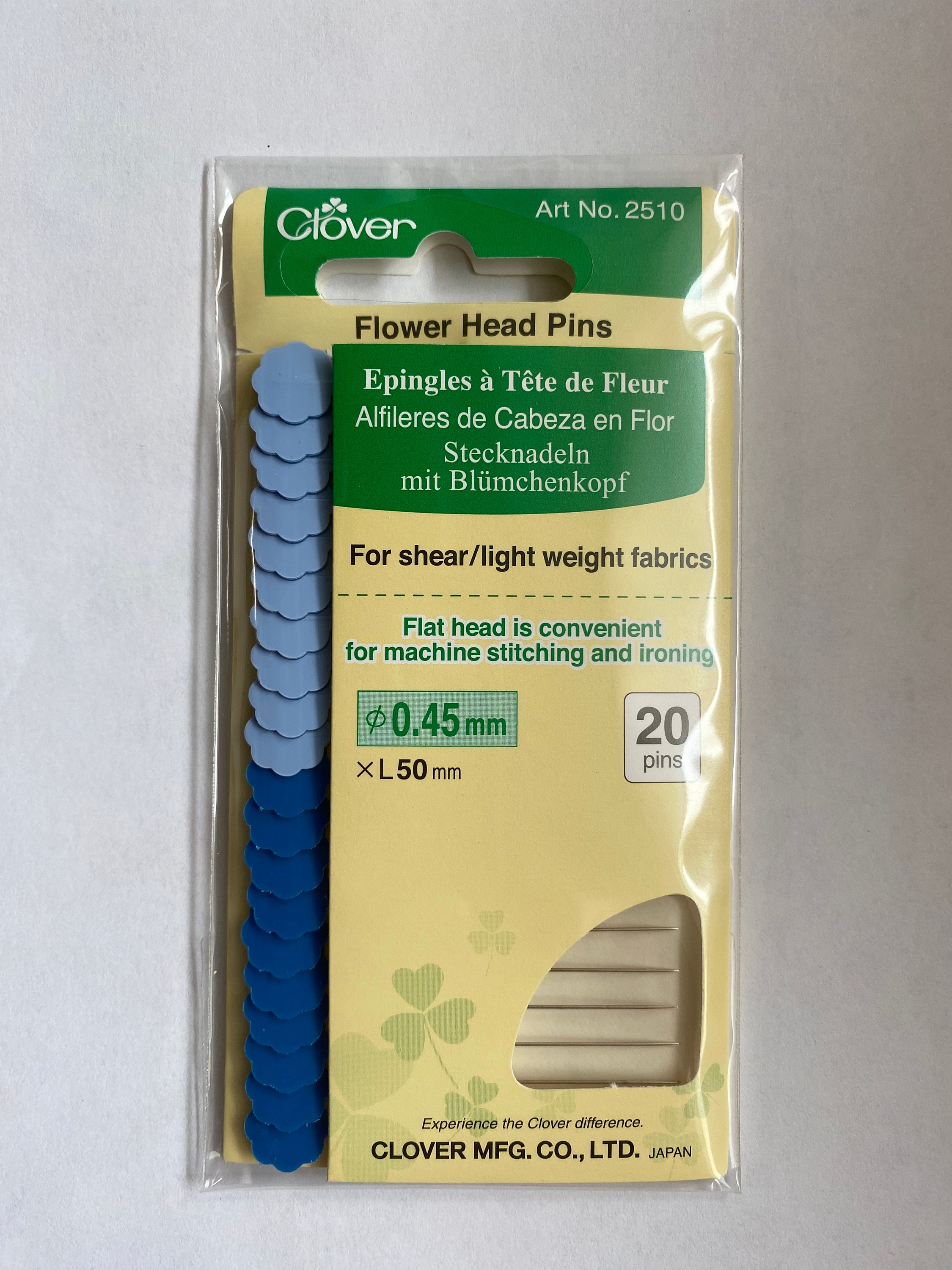 Clover Flower Head Flat Pins - Holland Lane Fabrics