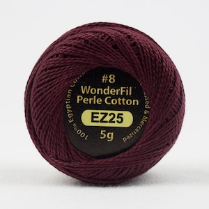 Perle Cotton ROSEWOOD 25, 8 Wt Eleganza Perle Cotton, Wonderfil Perle Cotton 42 yard Ball for Hand Embroidery & Quilting We ship FAST