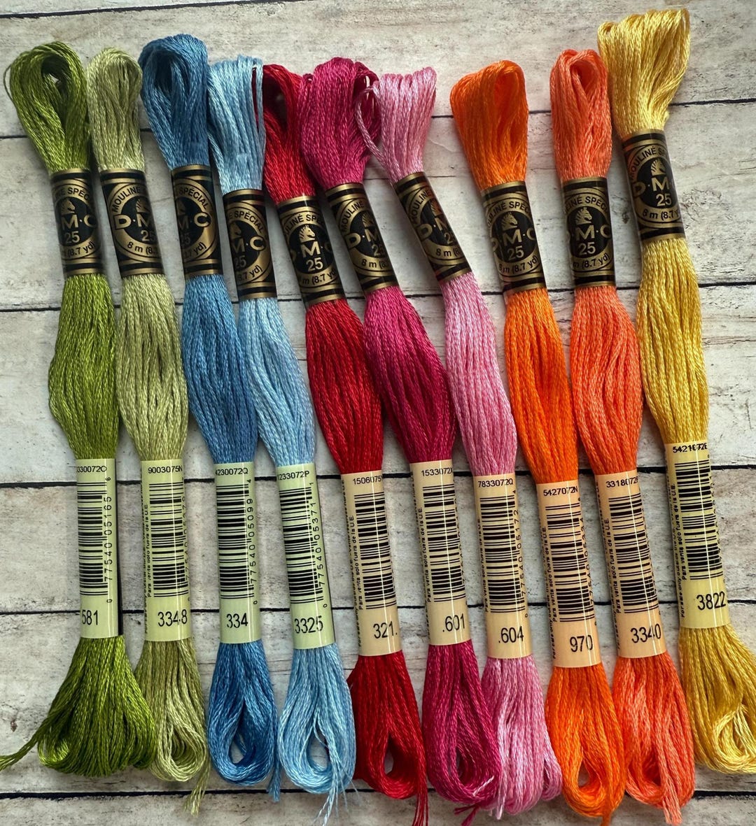 DMC Floss Bundle, Bright Floral Colors, Embroidery Thread for Cross ...