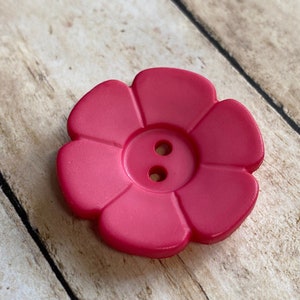 DILL PINK 28mm FLOWER Button, 1.125 Inch Polyamide Button, Sweet Concave flower Buttons, We offer multiple colors separate listings