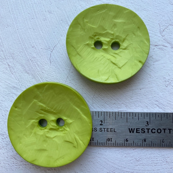 45mm Bright LIME Dill Button,  1.75 Inch Polyamide Button, Large Buttons for Tote Bags,  multiple shapes colors & sizes, we ship fast