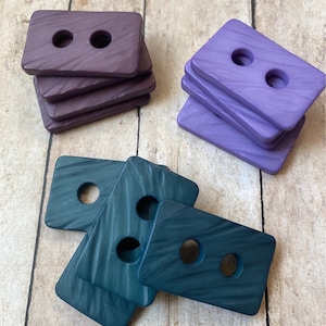 Dill Button 22 x 36mm, Rectanglular large hole Polyamide Button, Dill High Fashion Buttons, We offer 3-4 colors per listing, ready to ship