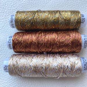 8wt Dazzle MORE METALS, Three Colors Rayon Metallic, Wonderfil ™ Embellishment Thread Kim Rado Starry Night ™, See ALL Mixes, Ships Fast