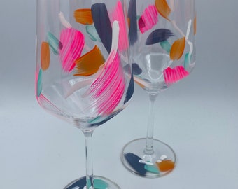 Hand-Painted Wine Glasses (Set of 2) - Whirlwind