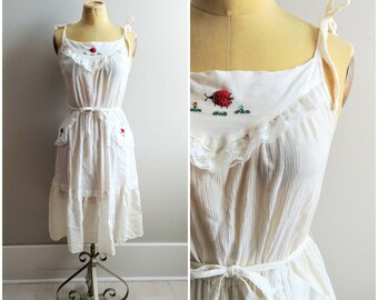 prairie crochet frill dress white