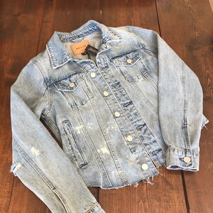 Casual destroy wash ripped denim jacket online
