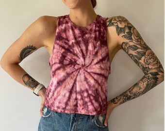 Pink Tie Dye Crop Tee / Tie Dye Flowy Crop Top / Tan Tie Dye Cropped Top / Rose Quartz Tie Dye Shirt / Baby Pink Tie Dye / Wine Red Tie Dye