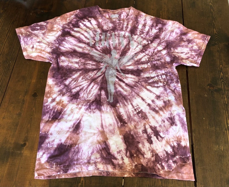 90s Graphic Tee Distressed Nirvana Shirt Oversized Band Tee Nirvana Tie Dye Tee 90s Tie Dye Band Tee Oversized Nirvana Tee