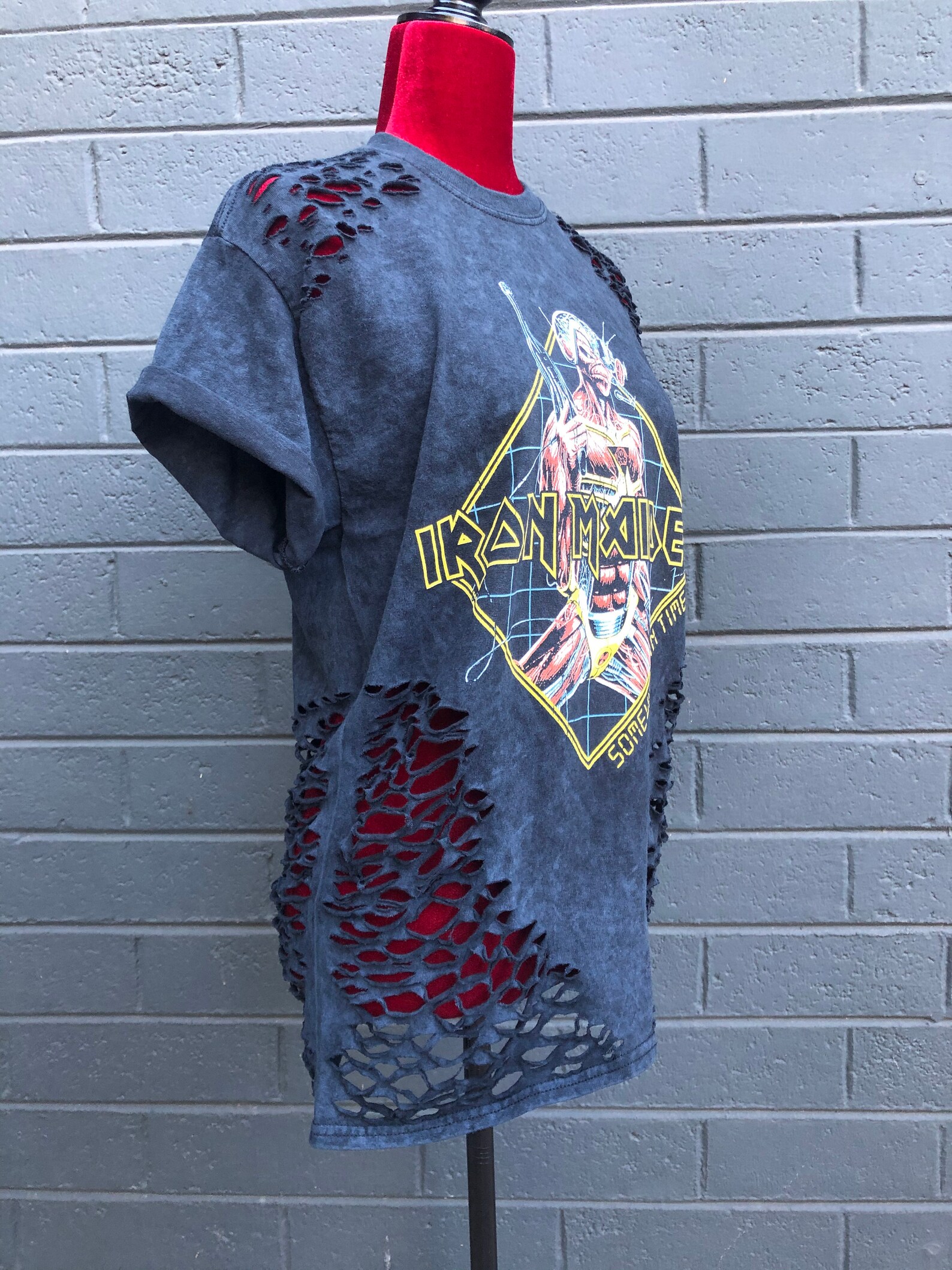 Iron Maiden Distressed Band Tee Extra Ripped Band Shirt Etsy