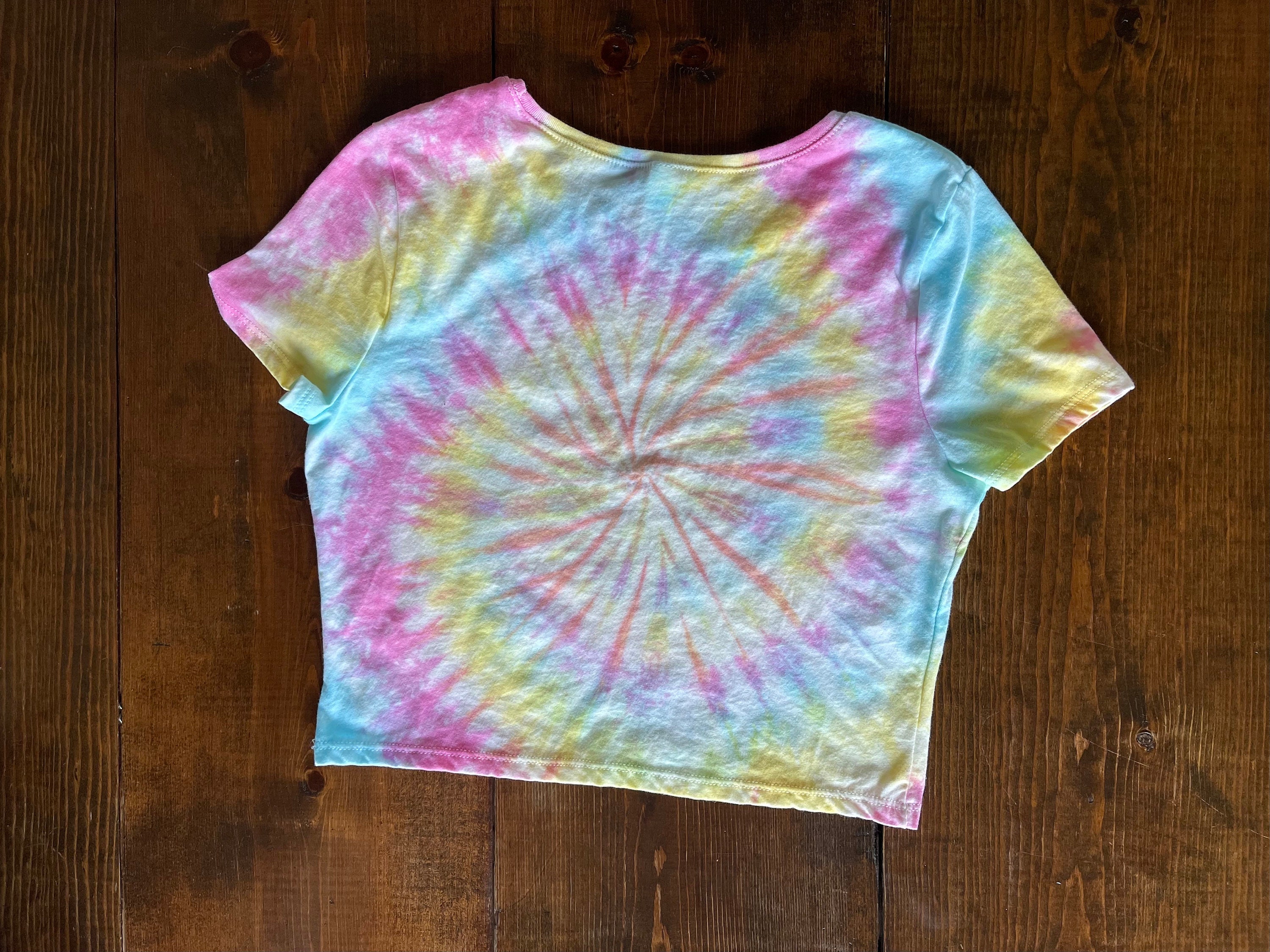 Pastel Rainbow Tie-dye Crop Top Pastel Soft Cotton Candy - Etsy