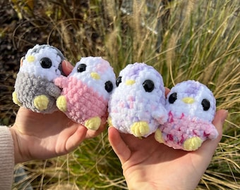 Crocheted penguin; perfect Christmas gift; little companion; various colors; made from chenille yarn