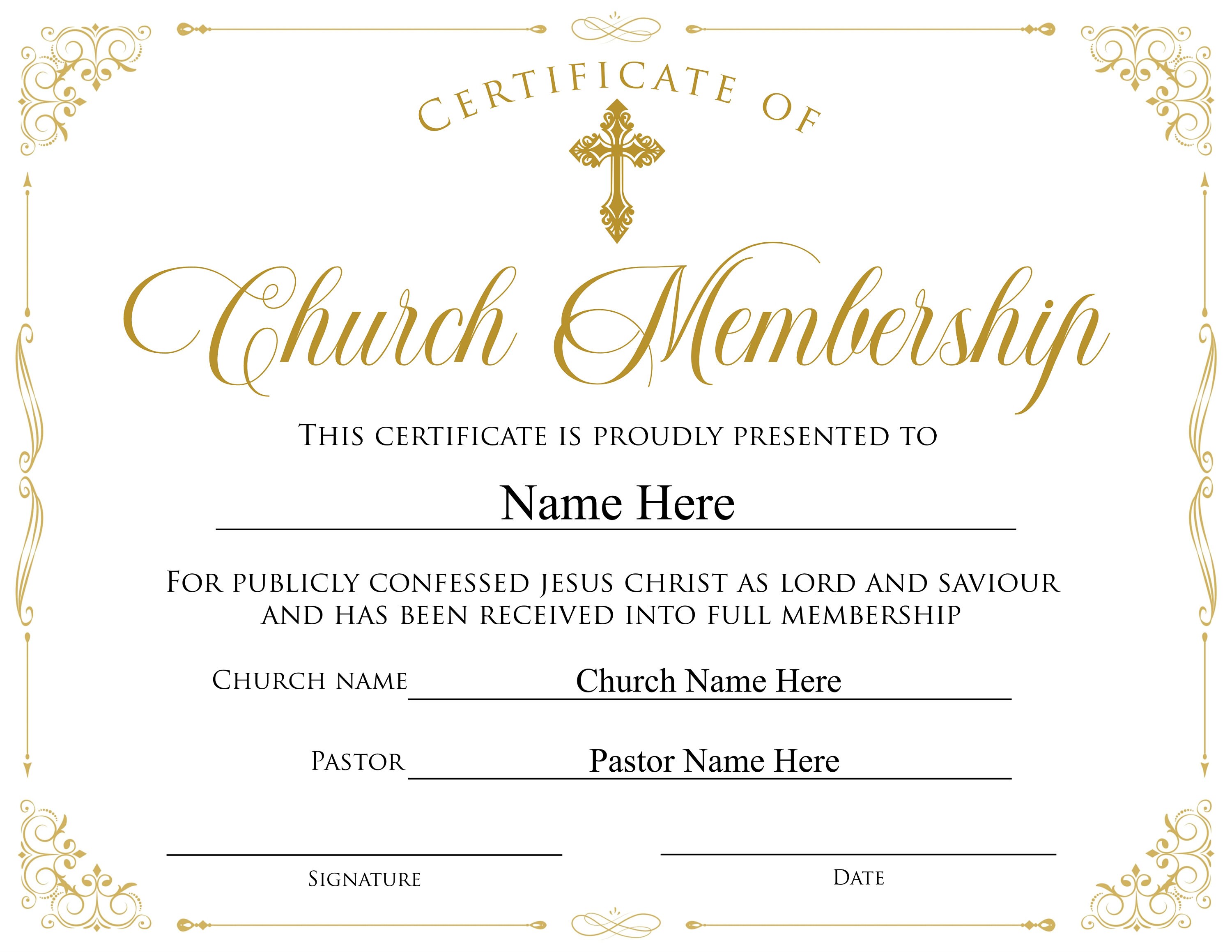 Editable Church Membership Certificate Template Printable Certificate Of Membership Elegant