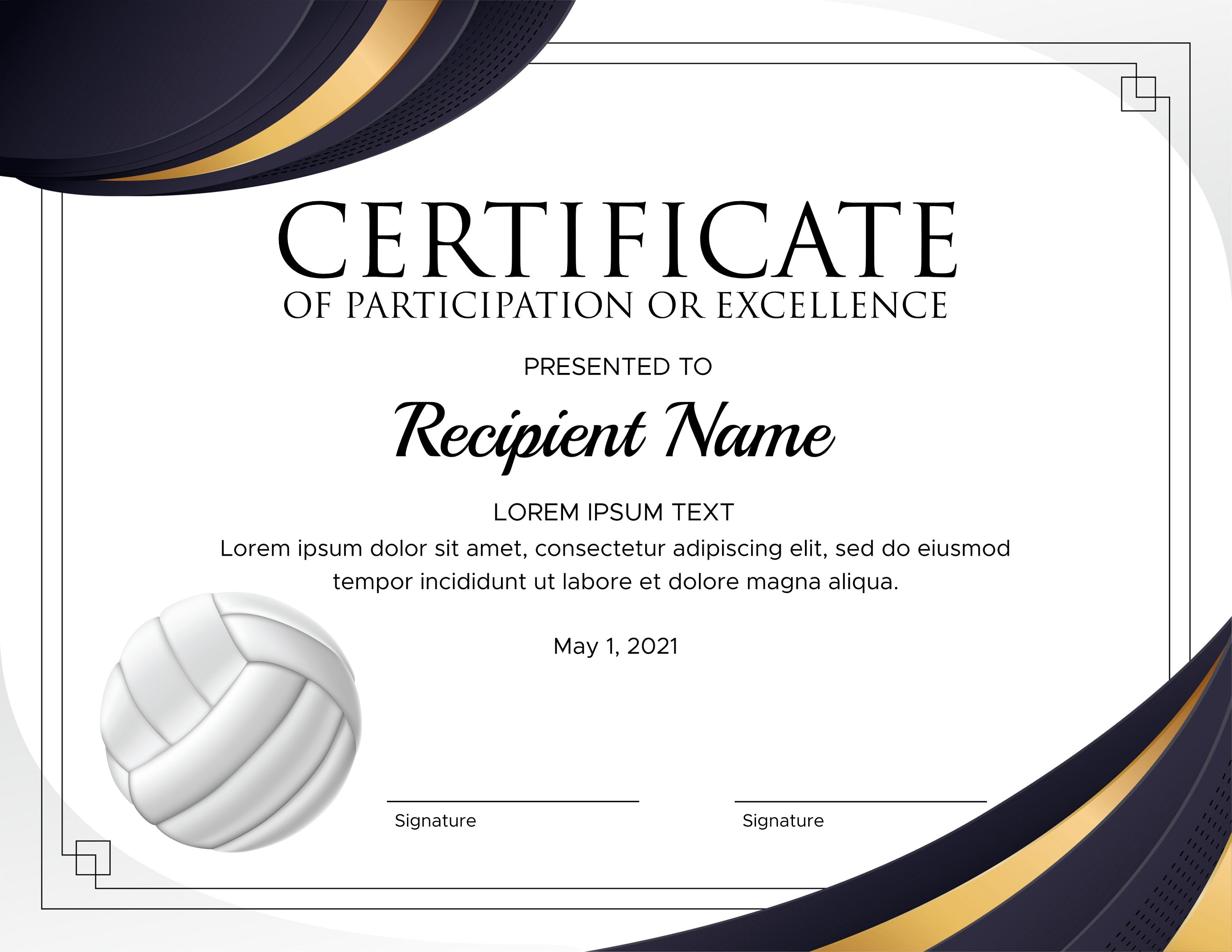 Volleyball Certificate Templates volleyball-certificate-templates