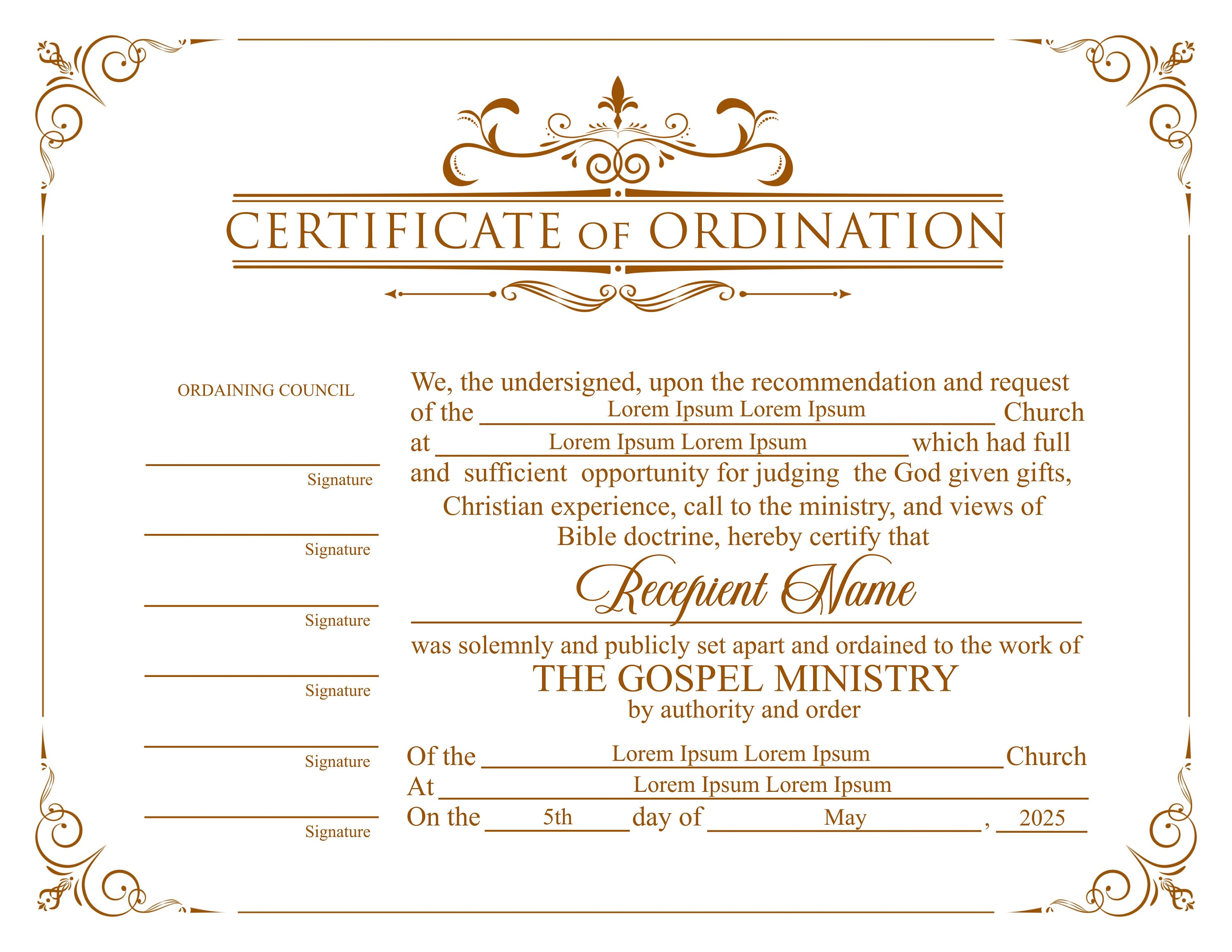 Editable Ordained Minister Certificate Template. Printable Etsy Canada Editable Ordained Minister Certificate Template. Printable Etsy Canada