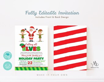 Printable Christmas Party Invitation Instant Download. Editable Christmas Party Invitation Download. Kids Christmas Party Invitation