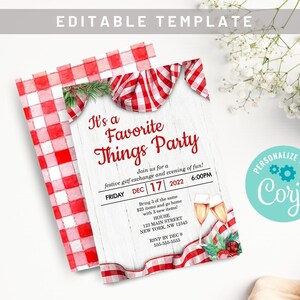 Holiday Party Invitation - Christmas Party Invite - Instant Download Editable Printable Christmas Party Invitation