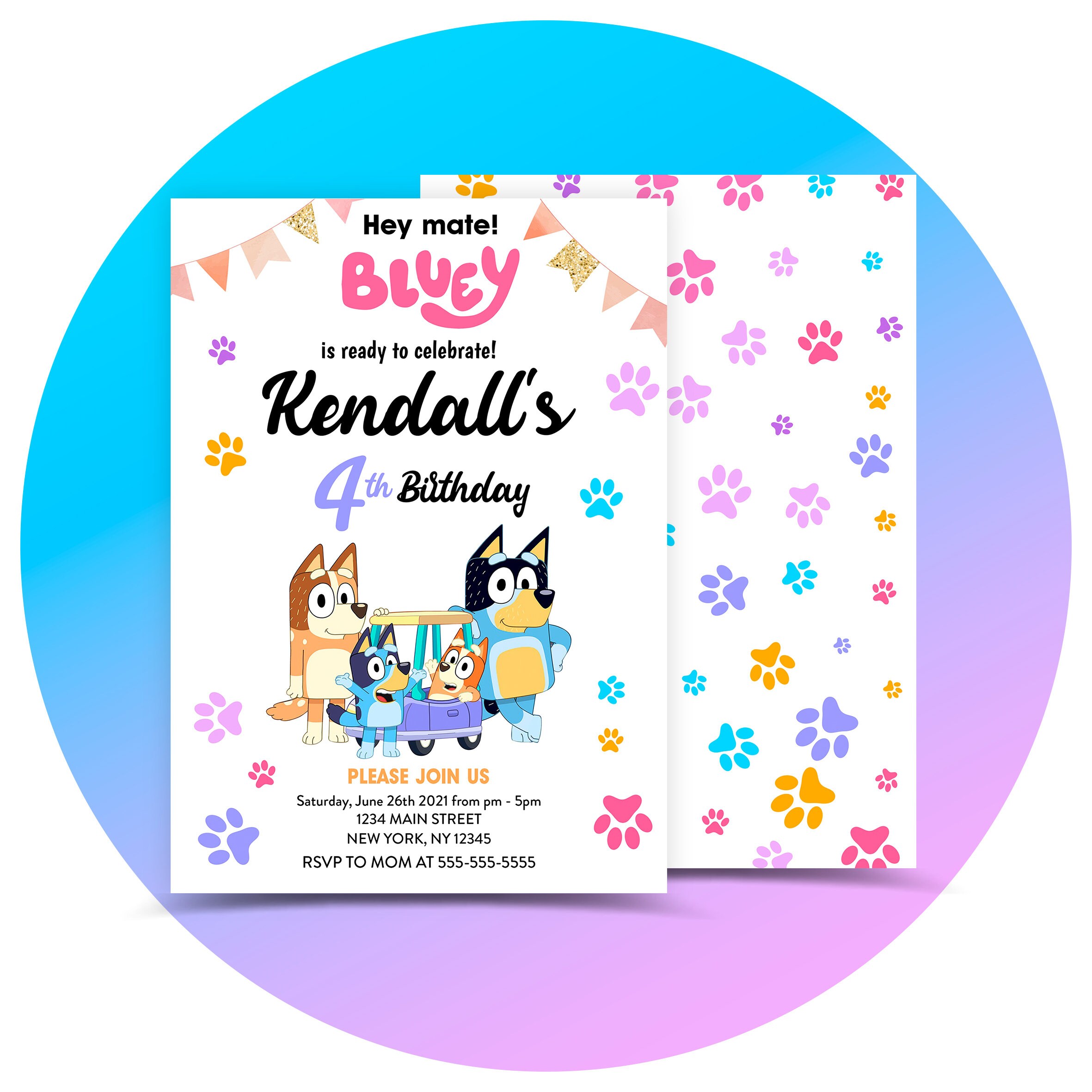 Bluey Birthday Card Printable Printable Templates