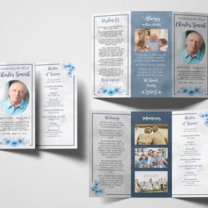 Trifold Funeral Program Template | Obituary Template | Celebration of Life | Memorial Programs | Memorial Service
