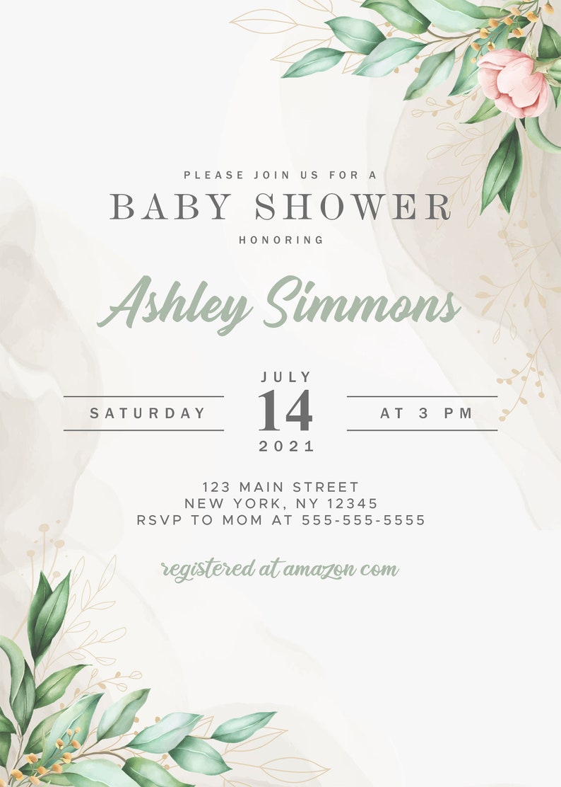 Baby Shower Invitation Instant Download Editable Printable Etsy