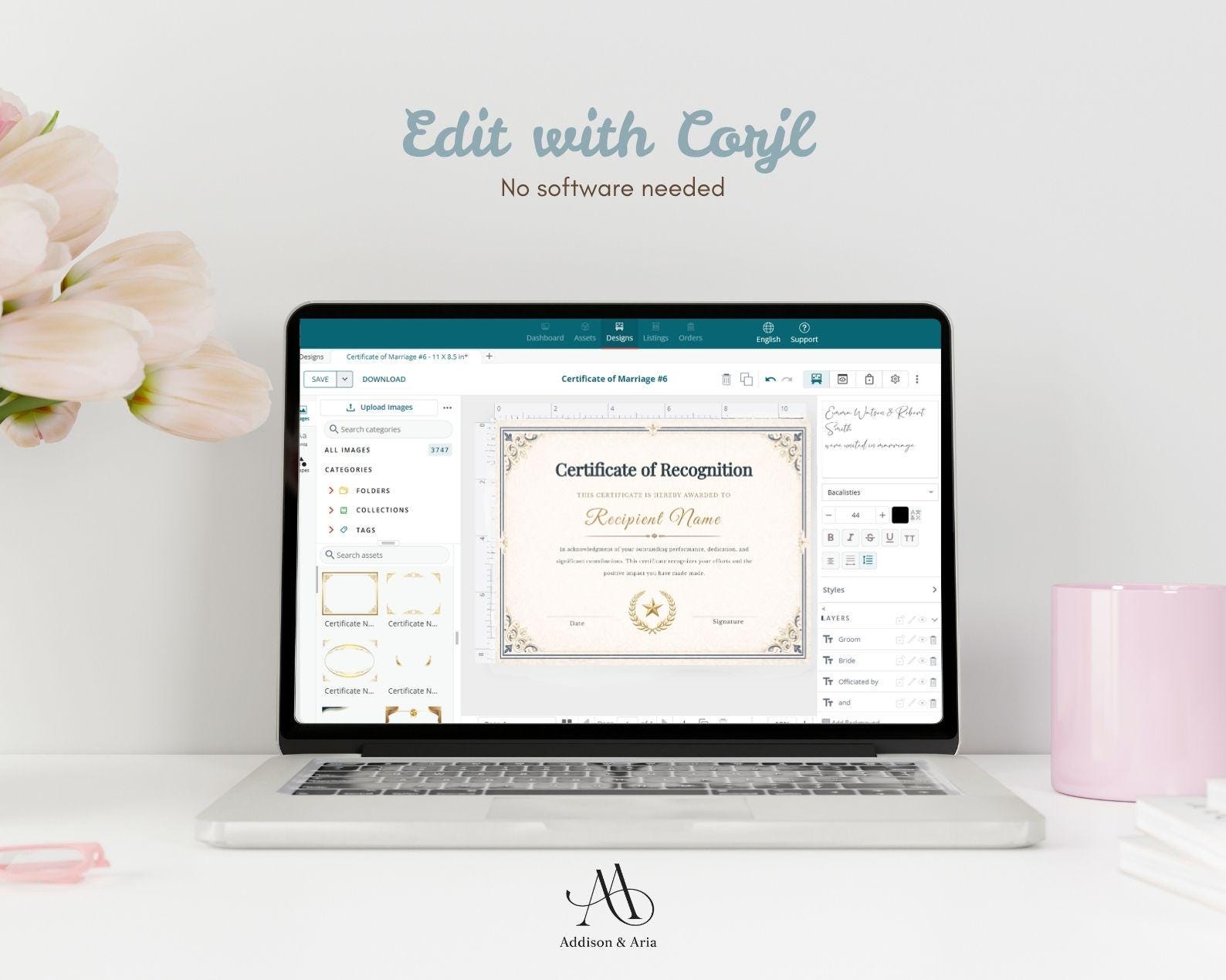 Editable Certificate of Recognition Template. Editable Printable ...