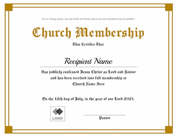Plantilla editable de Certificado de Membresía de la Iglesia. - Etsy México Plantilla editable de Certificado de Membresía de la Iglesia. - Etsy México