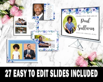 Funeral Slideshow Template. Funeral PowerPoint Template. Celebration of Life Decorations. Memorial Slideshow Template. Obituary.