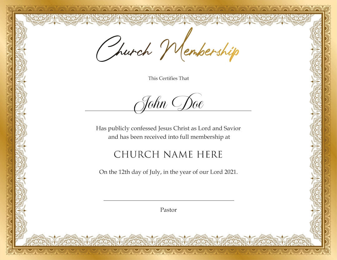 Editable Church Membership Certificate Template Printable Certificate editable-church-membership-certificate-template-printable-certificate