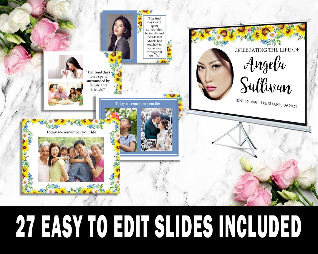 Funeral Slideshow Template. Funeral Powerpoint Template. Celebration of ...