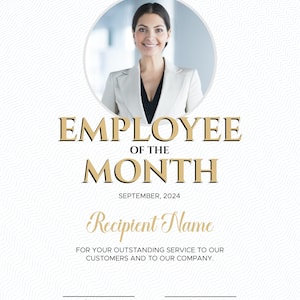 Editable Employee Of The Month Certificate Template. Printable Employee Certificate. Employee Milestone Certificate. Instant Download.