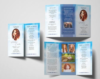 Trifold Funeral Program Template | Obituary Template | Celebration of Life | Memorial Programs | Memorial Service