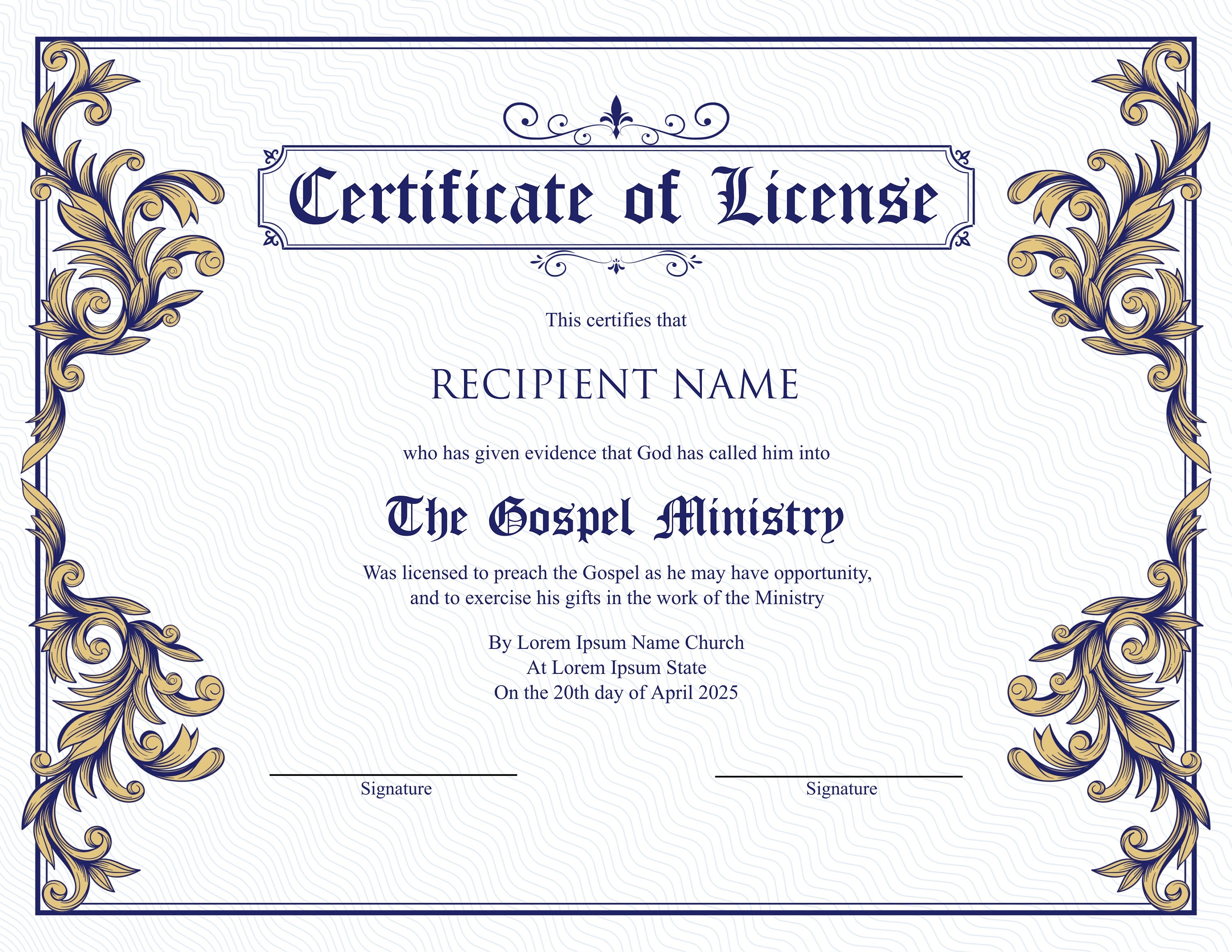 Editable Ordained Minister Certificate Template. Printable Certificate Editable Ordained Minister Certificate Template. Printable Certificate