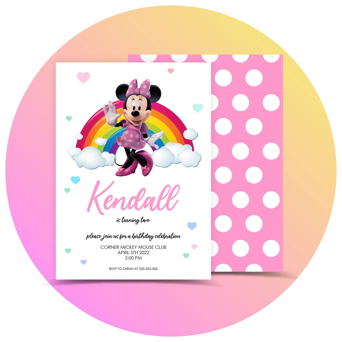 Editable Minnie Mouse Birthday Invitation With Free Digital Etsy