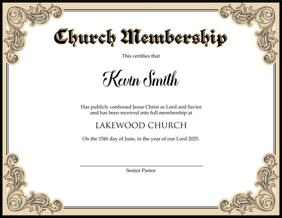Plantilla editable de Certificado de Membresía de la Iglesia. - Etsy México Plantilla editable de Certificado de Membresía de la Iglesia. - Etsy México