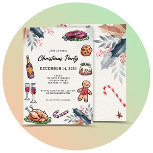 Holiday Party Invitation - Christmas Party Invite - Instant Download Editable Printable Christmas Party Invitation