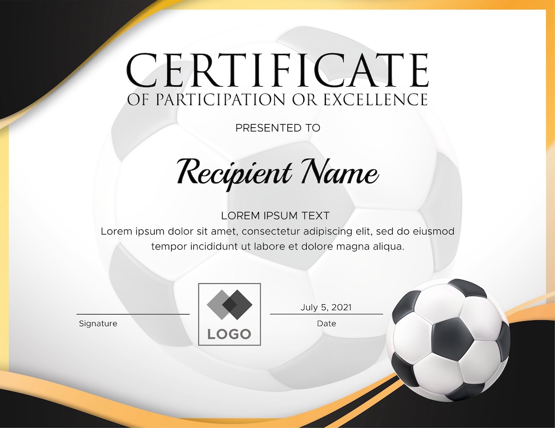 Editable Soccer Award Certificates Customizable Soccer Certificate Editable Soccer Award Certificates Customizable Soccer Certificate