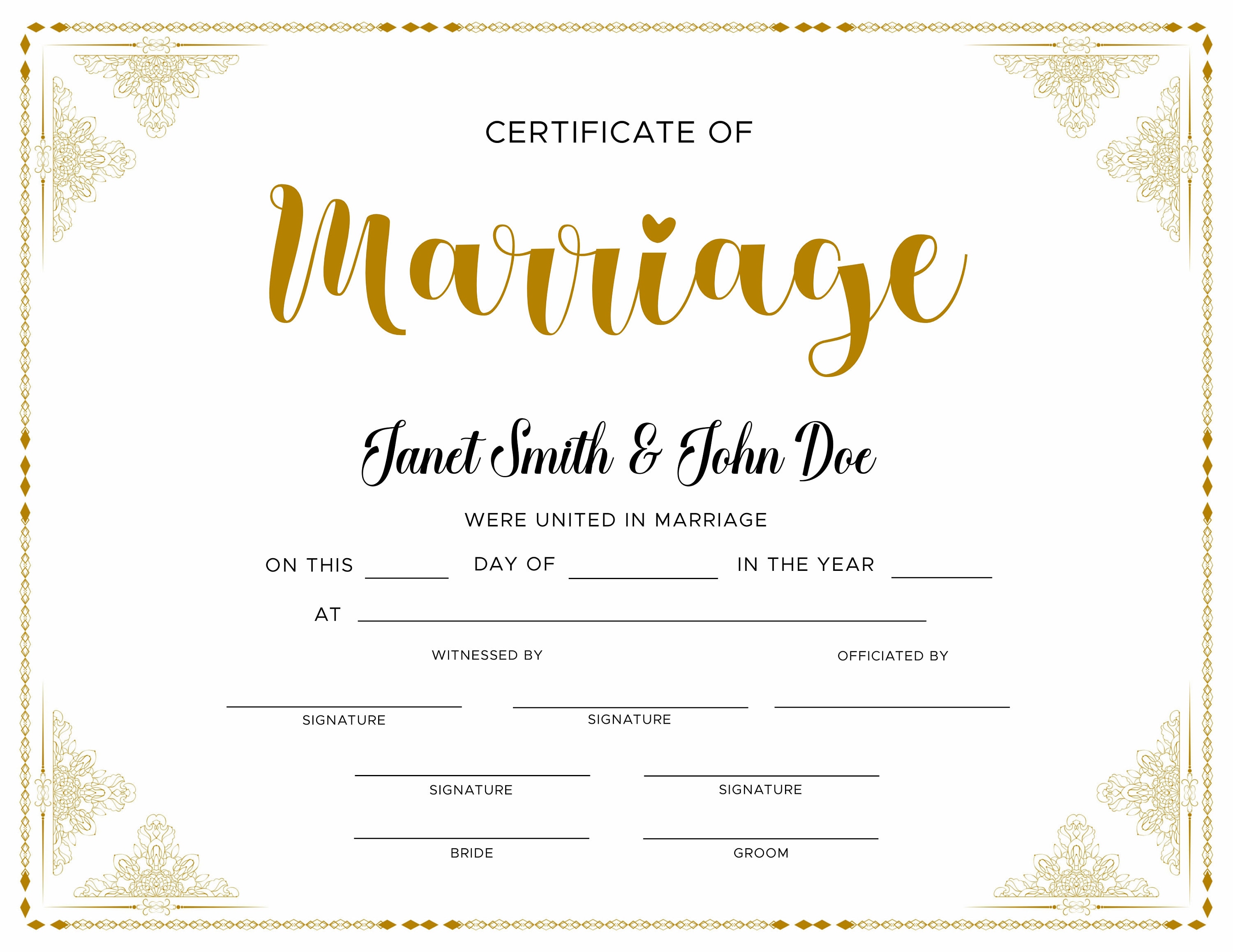 Editable Marriage Certificate Template Custom Certificate Of -  Portugal