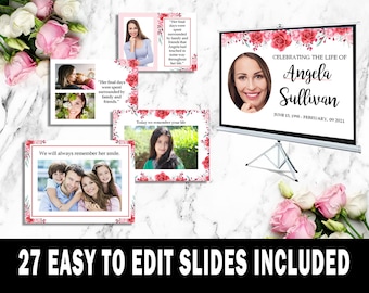 Funeral Slideshow Template. Funeral PowerPoint Template. Celebration of Life Decorations. Memorial Slideshow Template. Obituary.