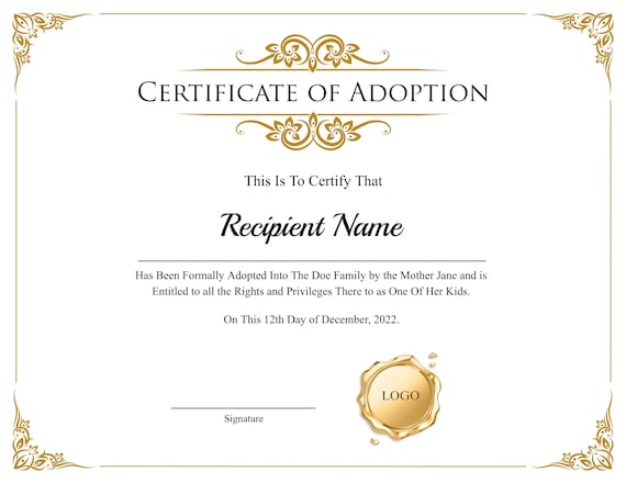 Printable Adoption Papers