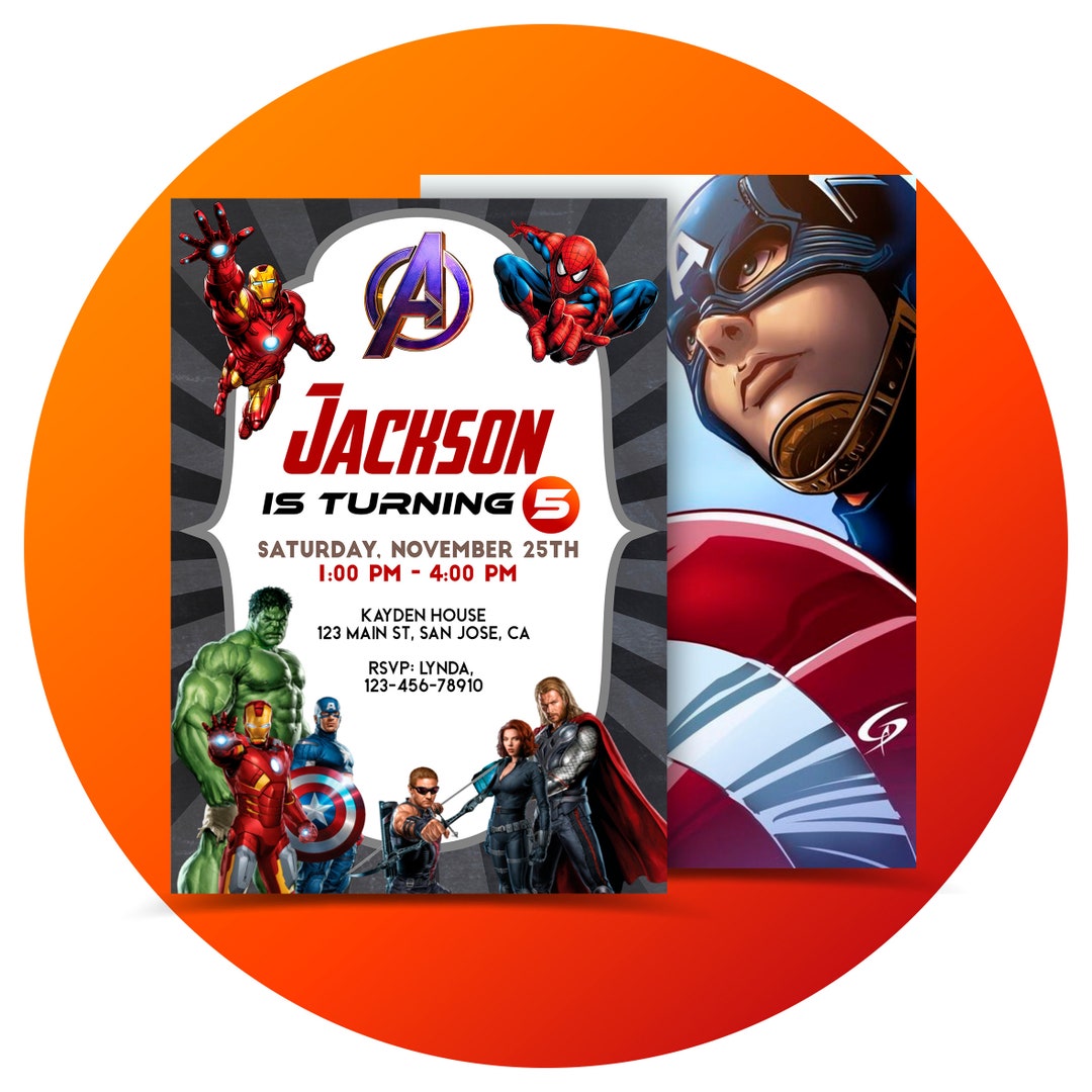 Avengers Birthday Invitation, Superhero Birthday Invitation, Editable