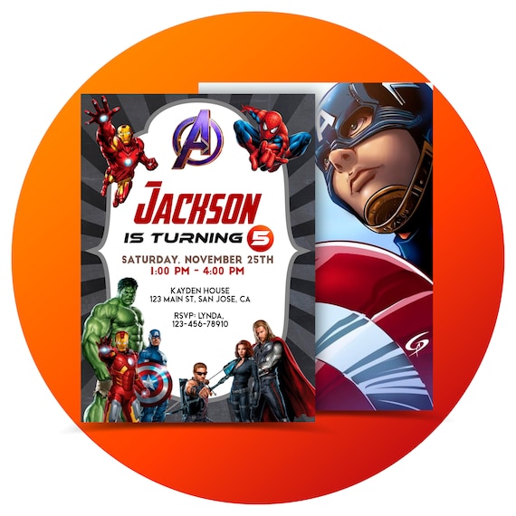 Avengers Birthday Invitation Superhero Birthday Invitation Etsy