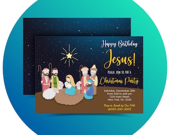 Happy Birthday Jesus Invitation - Etsy UK