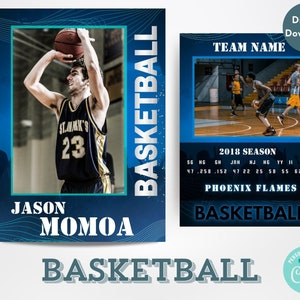 Hoops Hero: Basketball Sammelkarten Vorlage | Bearbeitbar mit Corjl