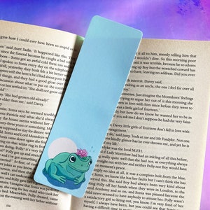Cute Happy Frog Bookmark - cottagecore Frog Illustration - Cute Kawaii Frog bookmark - gifts for book lovers - gifts for readers