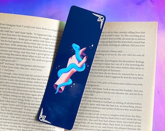 Magic Illustrated Bookmark - Witchy snake illustration - Magical artwork whimsigoth - gift for book lovers and readers - Laminated no rip