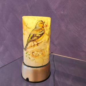 Hand dekorierte Ausblas-LED-Kerze mit Vogel-Design Geburtstag / Jubiläum / Einweihungsparty / Weihnachtsgeschenk - Geschenk für Vogelliebhaber Wohnkultur