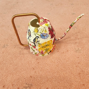 Hand Decorated Metal Watering Can with Flower Garden & Bird Design Unique Gift, Home Decor Housewarming/Birthday/Christmas Gift