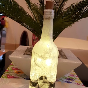 Lámpara de botella de luz de vaca decorada a mano Único en su tipo Cumpleaños / Aniversario / Boda / Inauguración de una casa / Regalo