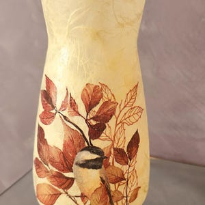 Hand Decorated Glass Candle Holder/Vase Bird  Design - Unique Birthday/Anniversary/Housewarming/Christmas Gift